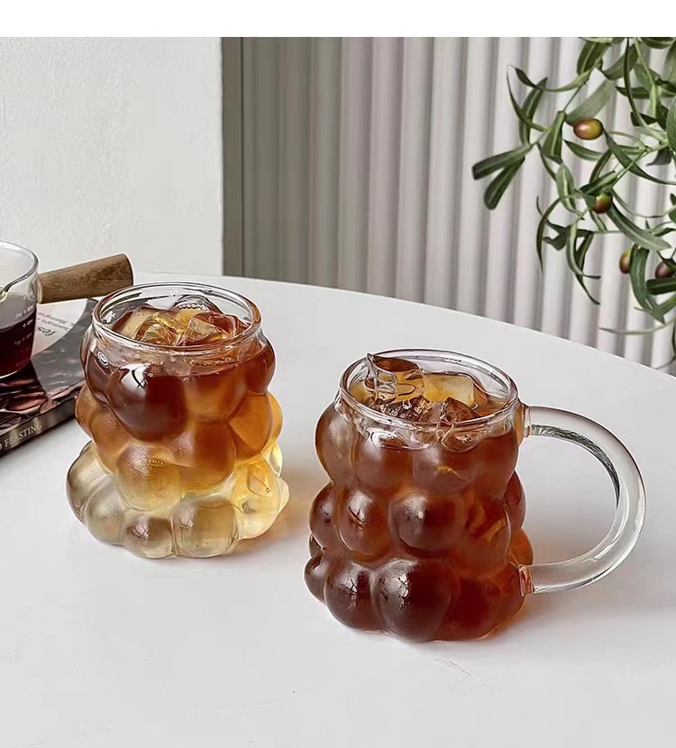 مج بابلز بيد زجاج شفاف لشرب الكابتشينو واللاتيه و للأيس الكوفي
