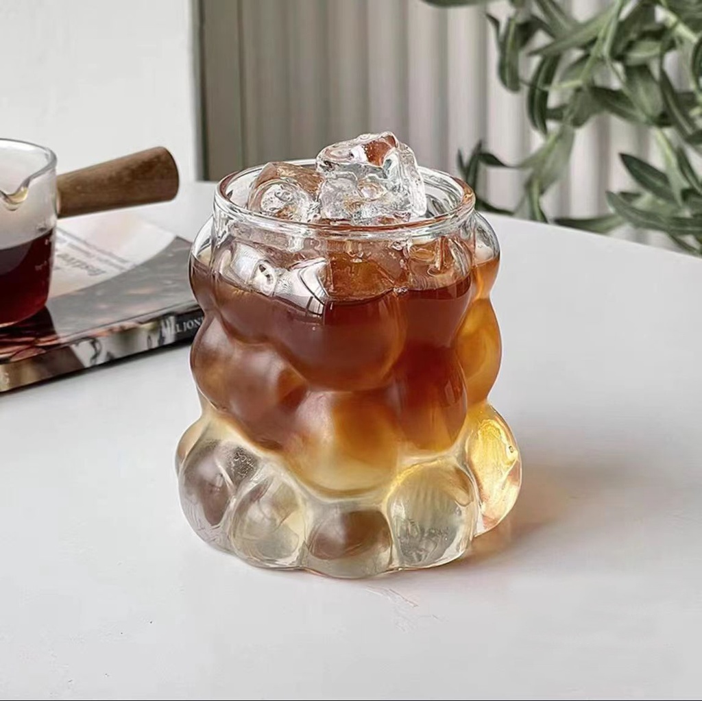 مج بابلز بيد زجاج شفاف لشرب الكابتشينو واللاتيه و للأيس الكوفي