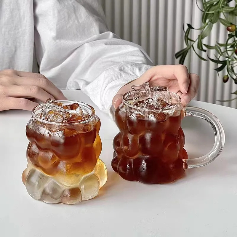مج بابلز بيد زجاج شفاف لشرب الكابتشينو واللاتيه و للأيس الكوفي