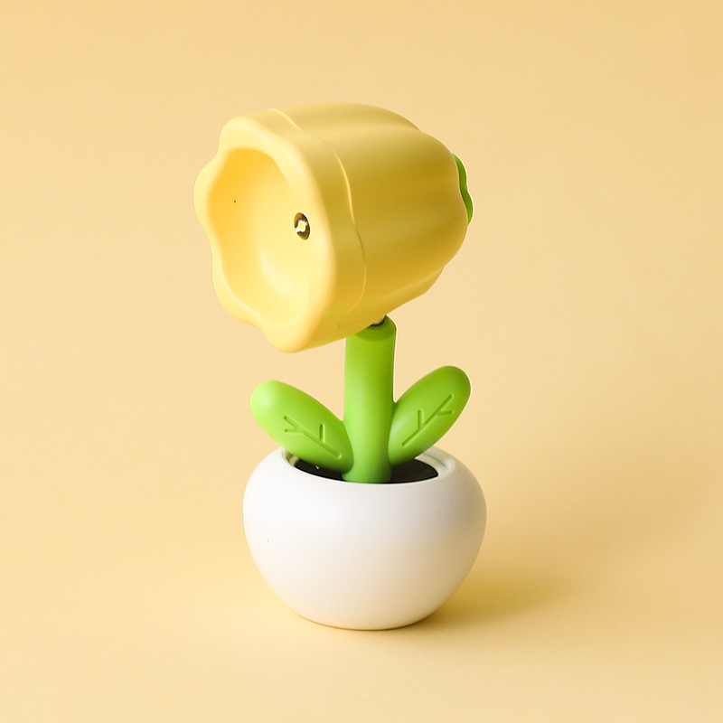 كشاف ووناسة ميني شكل وردة برأس متحركة للمكتب يعمل بالبطارية