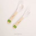 طقم طعام للاطفال 5 قطع شكل ضفدع