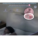 مروحة مكتب ليد بتصميم مبتكر قابل للطي والدوران مع 3 سرعات يعمل بالشحن