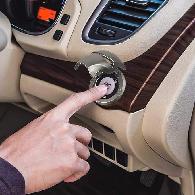 غطاء زر تشغيل وايقاف محرك السيارة بتصميم ايرون مان _ من المعدن