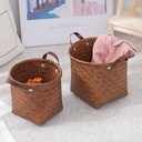 طقم باسكت تخزين 3 قطع بمقاسات مختلفة منسوج من الرتان