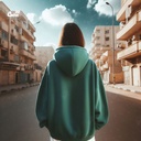 هودي &quot;القاهرة&quot; اوفر سايز قطن للنساء باللون الاخضر