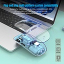 ماوس بلوتوث بتصميم شفاف لاسلكي ثلاثي الاوضاع مع منفذ يو اس بي