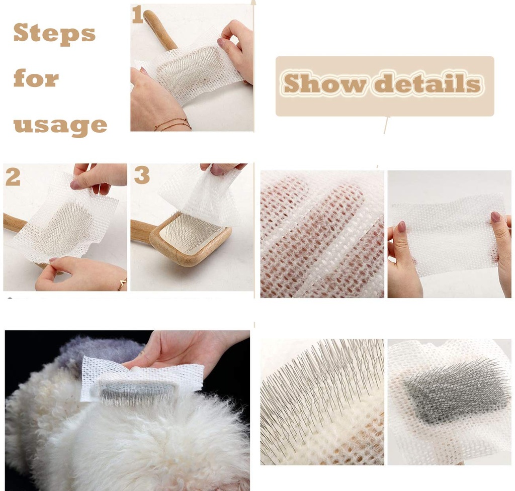 مناديل لإزالة الشعر المتساقط من الفرشة