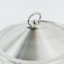 طاجن دائري الشكل بغطاء ويدين لسهولة الحمل - مقاس 24