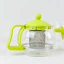 براد بيركس بمصفاه استانلس مع سكرية و 4 كوب شاي زجاج بيد بلاستكية