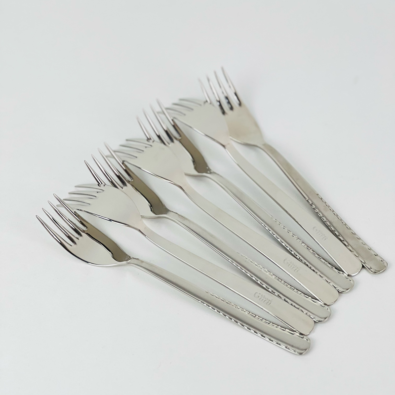 طقم شوك استانليس ستيل للعشاء باللون الفضي 12  قطعة