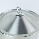 حلة استانلس استيل مقاس 24 * 12سم بغطاء ويدين لسهولة الحمل