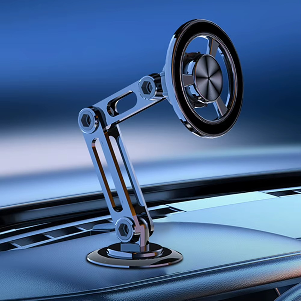 حامل موبايل مغناطيسي معدني قابل للطي والدوران 360 درجة