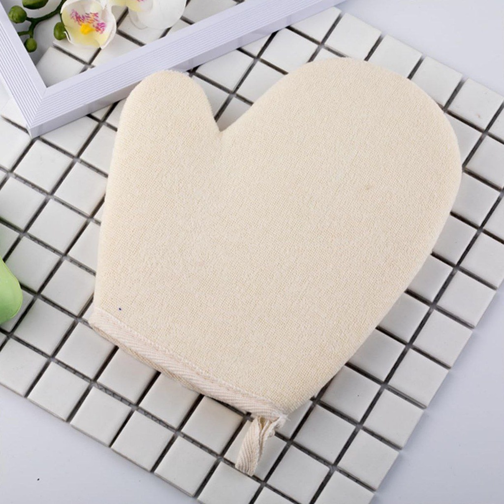 ليفة للاستحمام على شكل قفاز لتنظيف وتقشير الجلد