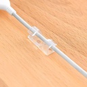 عرض 2 طقم بديل كلبسات منظم للأسلاك والكابلات بلزق دبل فيس للتثبيت علي الحائط والمكتب شفاف 16 قطعة