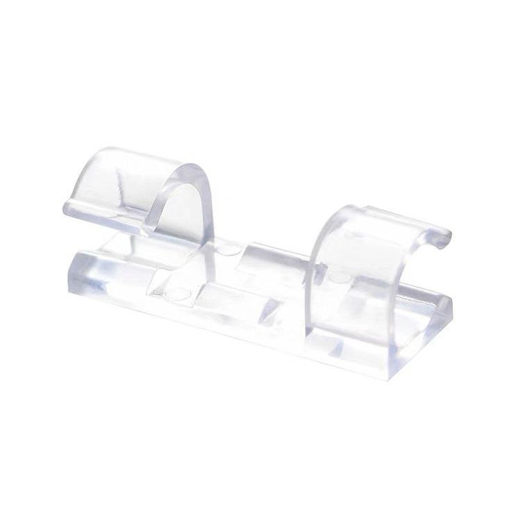 عرض 2 طقم بديل كلبسات منظم للأسلاك والكابلات بلزق دبل فيس للتثبيت علي الحائط والمكتب شفاف 16 قطعة