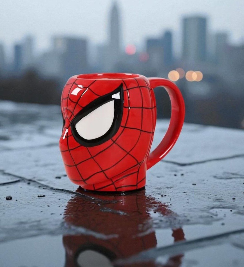 مج سبايدر مان سيراميك بتصميم ثري دي للشاي والنسكافيه