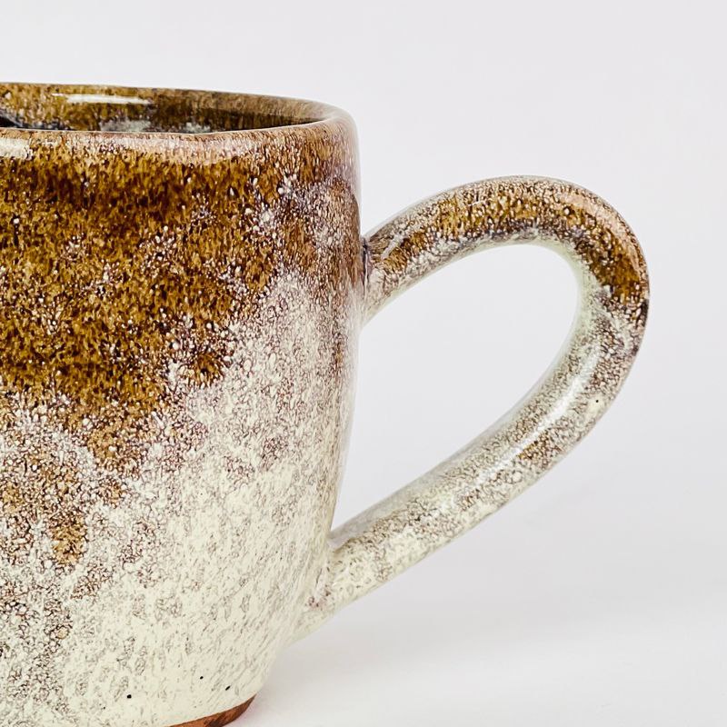 مج فخار عسلي مموه للشاي والقهوة والمشروبات الساخنة