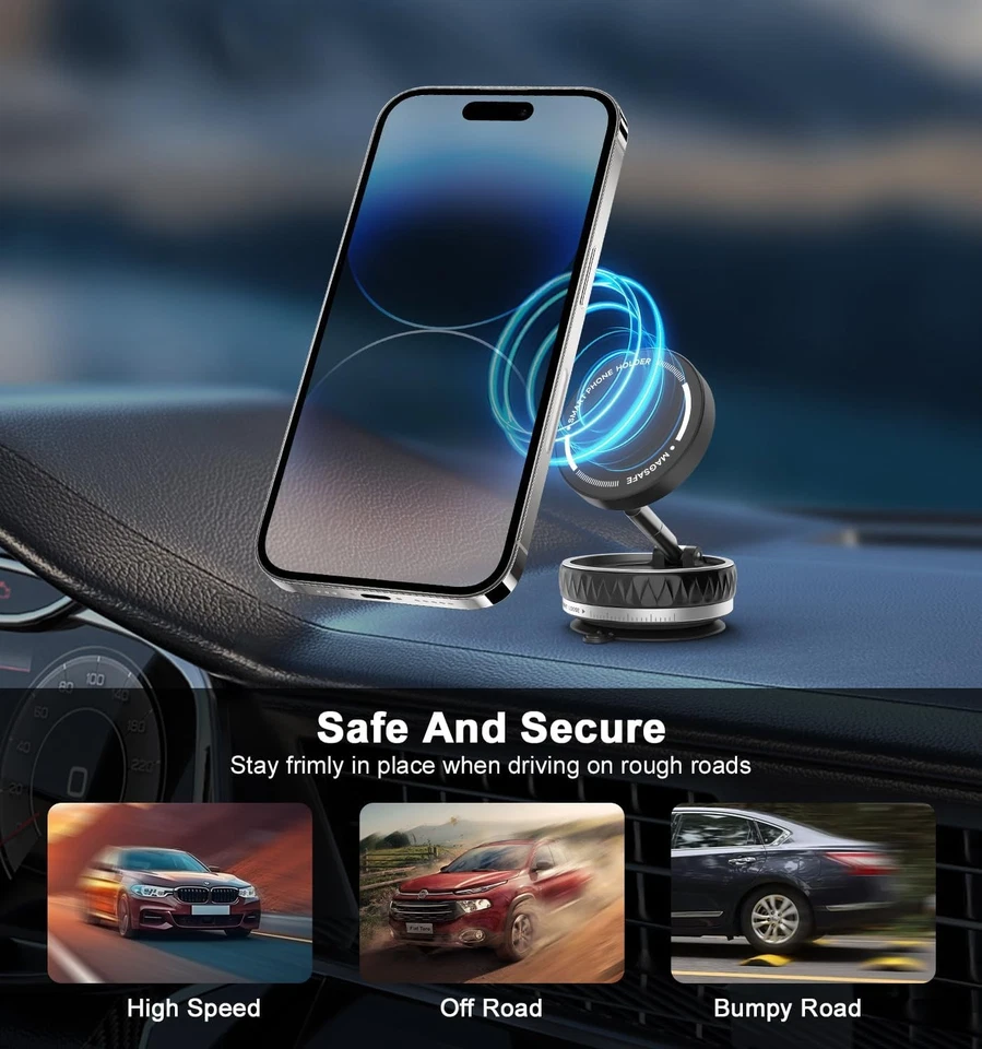 حامل موبايل لتابلوه السيارة مزود بقوة شفط عالية قابل للطي والدوران 360°