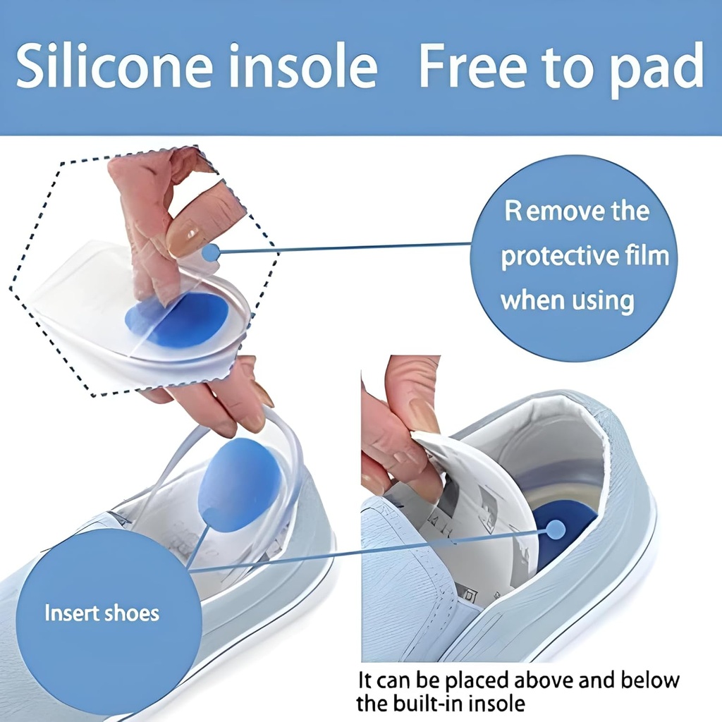 كعب طبي من السيليكون للأحذية مضاد للصدمات مناسب للارتداء اليومي والأنشطة الرياضية