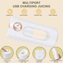 خلاط ومج فواكه وخضروات محمول 300 ملل للنادي والسفر بوصلة يو اس بي