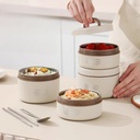 طقم لانش بوكس  4 علب بغطاء محكم الغلق مع شنطة حرارية لحفظ الطعام