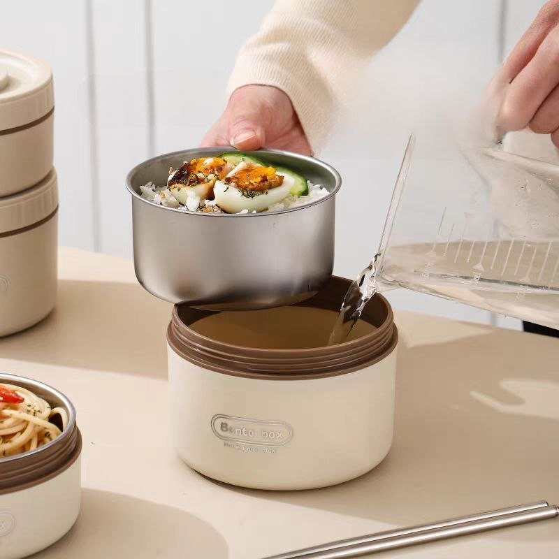 طقم لانش بوكس  4 علب بغطاء محكم الغلق مع شنطة حرارية لحفظ الطعام