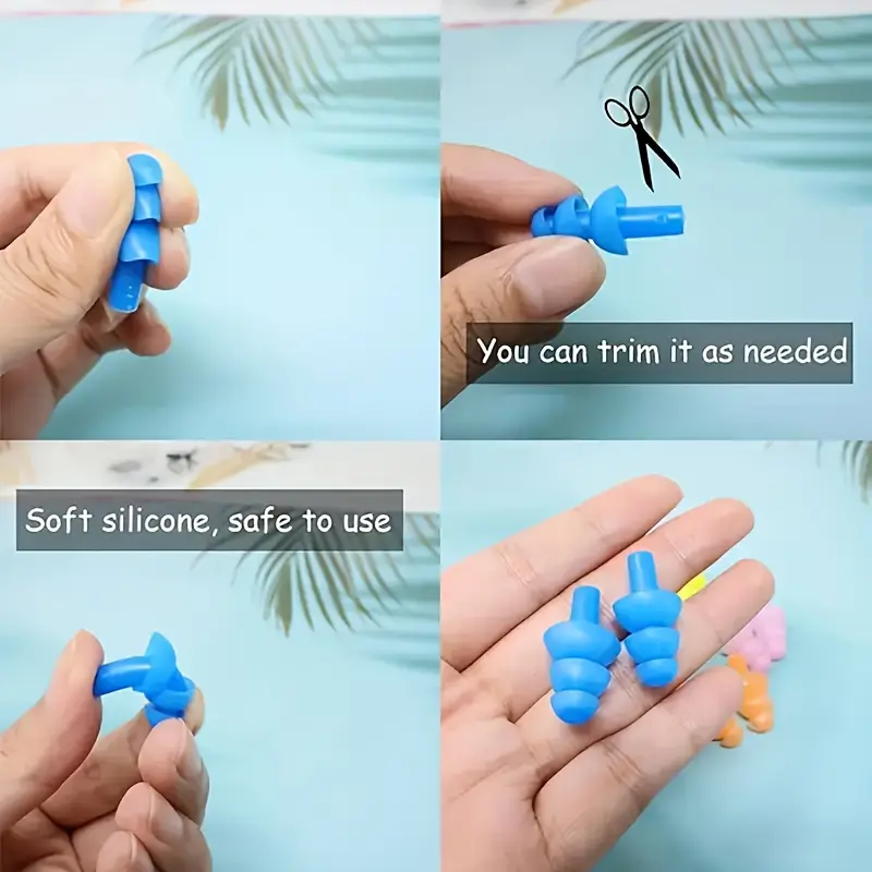سدادات أذن سيليكون لتقليل الضوضاء قابلة لإعادة الاستخدام