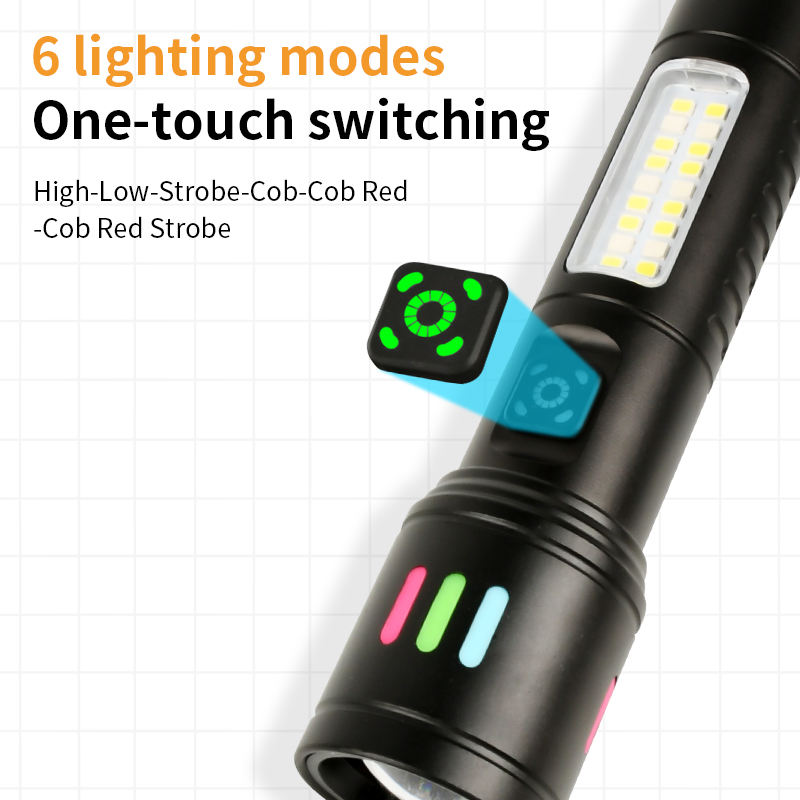 كشاف ميني بخاصية الزوم ب 6 اوضاع اضاءه مختلفة