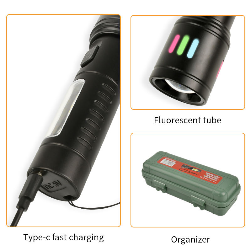 كشاف ميني بخاصية الزوم ب 6 اوضاع اضاءه مختلفة