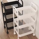 عربة تخزين ومنظم 3 أدوار لتنظيم المطبخ وترتيب أدوات الحمام بعجلات لسهولة الحركة