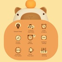 ساعة ومنبه بتصميم دبدوب مع ضوء ليلي لغرف النوم