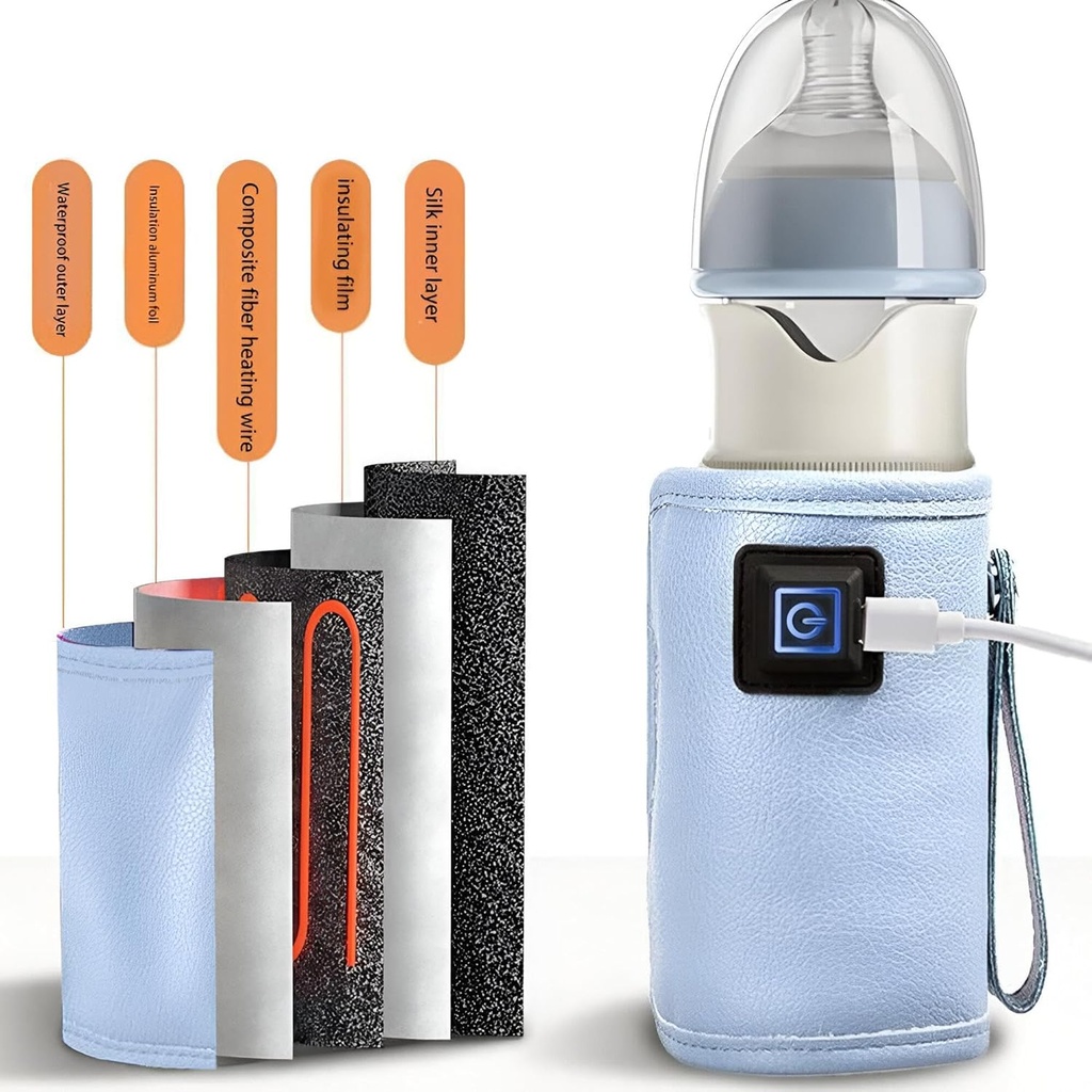 حافظة حرارية لببرونة الأطفال لتسخين الحليب بمنفذ يو اس بي