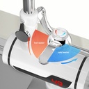 سخان مياه كهربائي سريع لحنفية الحمام والمطبخ بحنفية وسماعة دش ومفتاح للتحكم في درجة الحرارة وشاشة ديجتال 3000 واط