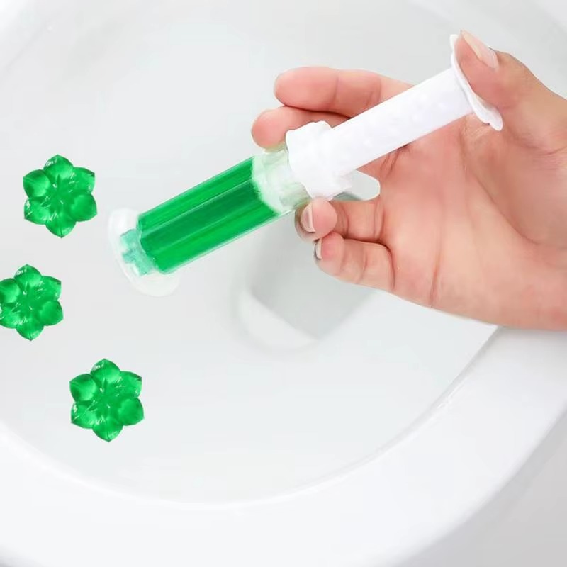 جيل تنظيف وتعقيم التواليت بتصميم وردة مع سرنجة للتحكم