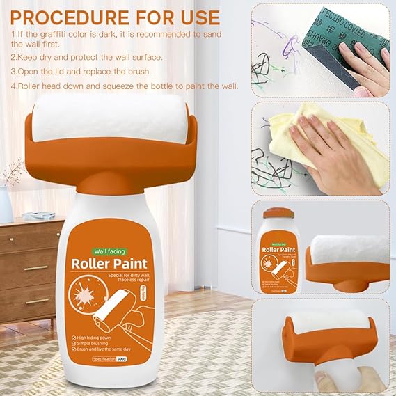 فرشاه رول دهان 500 جرام  لإصلاح دهان الحوائط والسيراميك والبورسلين