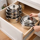 طقم حلل استانليس ستيل للطهي 22 قطعة