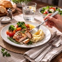 طقم شوك استانليس ستيل للعشاء 12 قطعة باللون الفضي