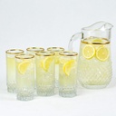 طقم  شربات زجاج 7 قطع لتقديم العصائر والمشروبات