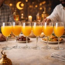 طقم كاسات 6 قطع زجاج شفاف لتقديم العصائر والمشروبات