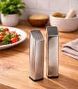 ملاحة توابل استانلس ستيل تركي للملح والفلفل مستطيلة الشكل