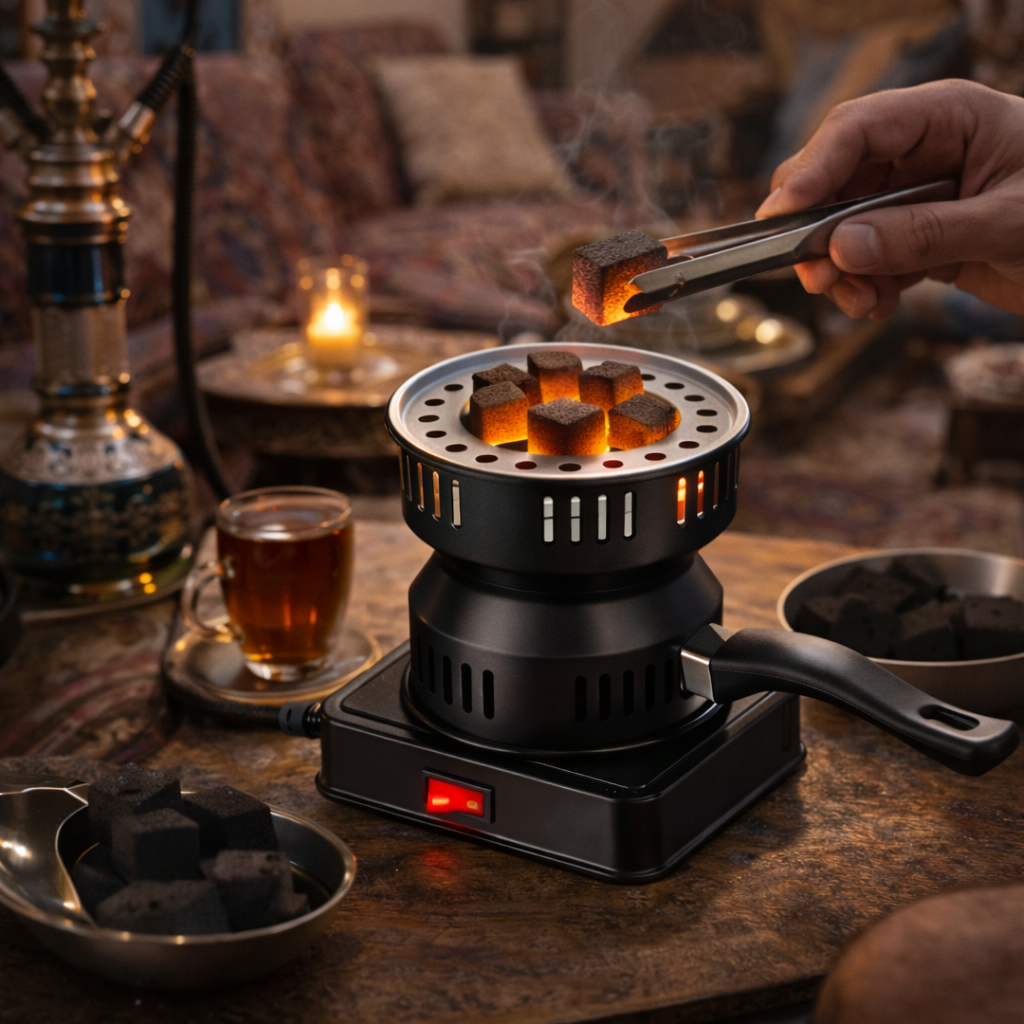 جهاز اشعال الفحم الكهربائي للشوي وقت الرحلات والتخييم 500 واط