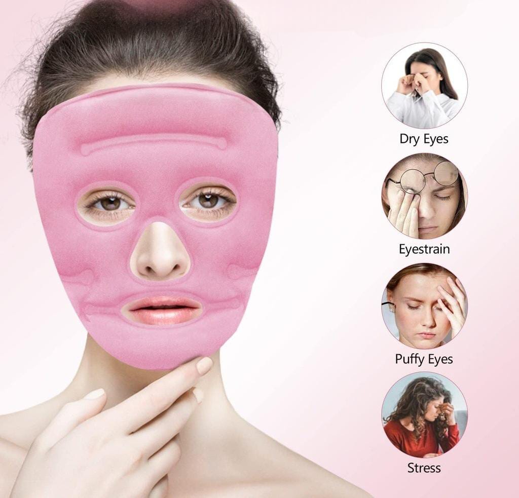 قناع تدليك الوجه ساخن وبارد مع مغناطيس لشد البشرة وتخفيف الصداع