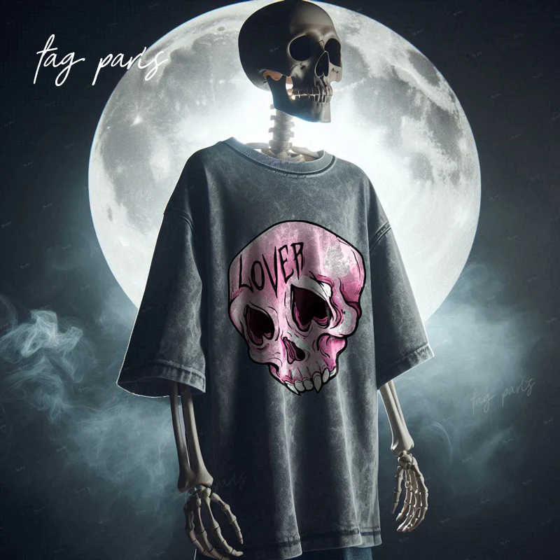 Lover's Skull تيشيرت اوفر سايز