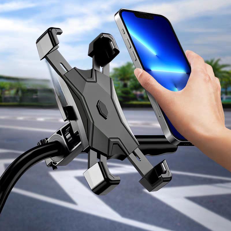 حامل موبايل للدراجات النارية والعجل قابل للتعديل مع ماسك مضاد للاهتزاز