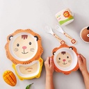 طقم طعام للاطفال 5 قطع شكل اسد كيوت