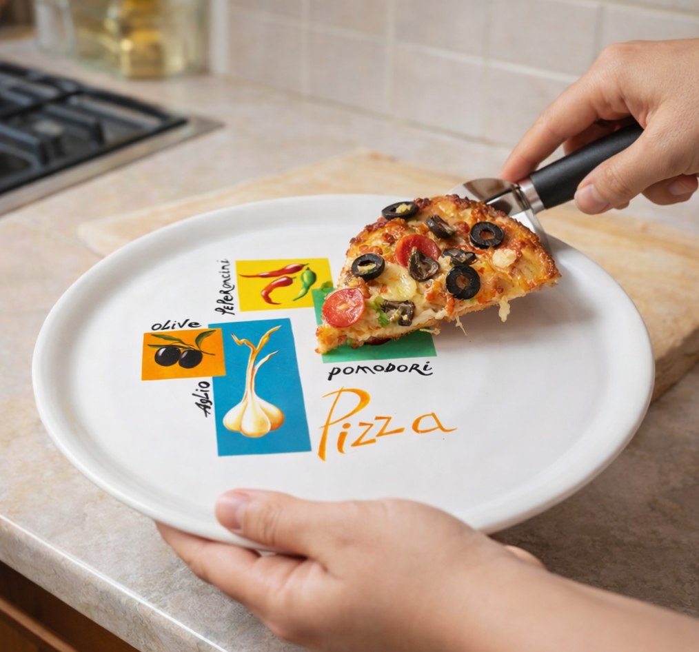 طبق بورسلين لتقديم البيتزا  32 سم