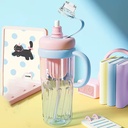 زجاجة مياه بلاستيكية بيد مريحة مناسبة للجيم بسعة 950 ملل