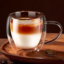 مج زجاج دبل شفاف 200 ملل للقهوة والشاي