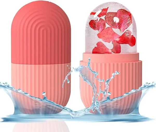 قالب ثلج سيليكون بشكل بيضاوي لتدليك البشرة قابل لإعادة الاستخدام