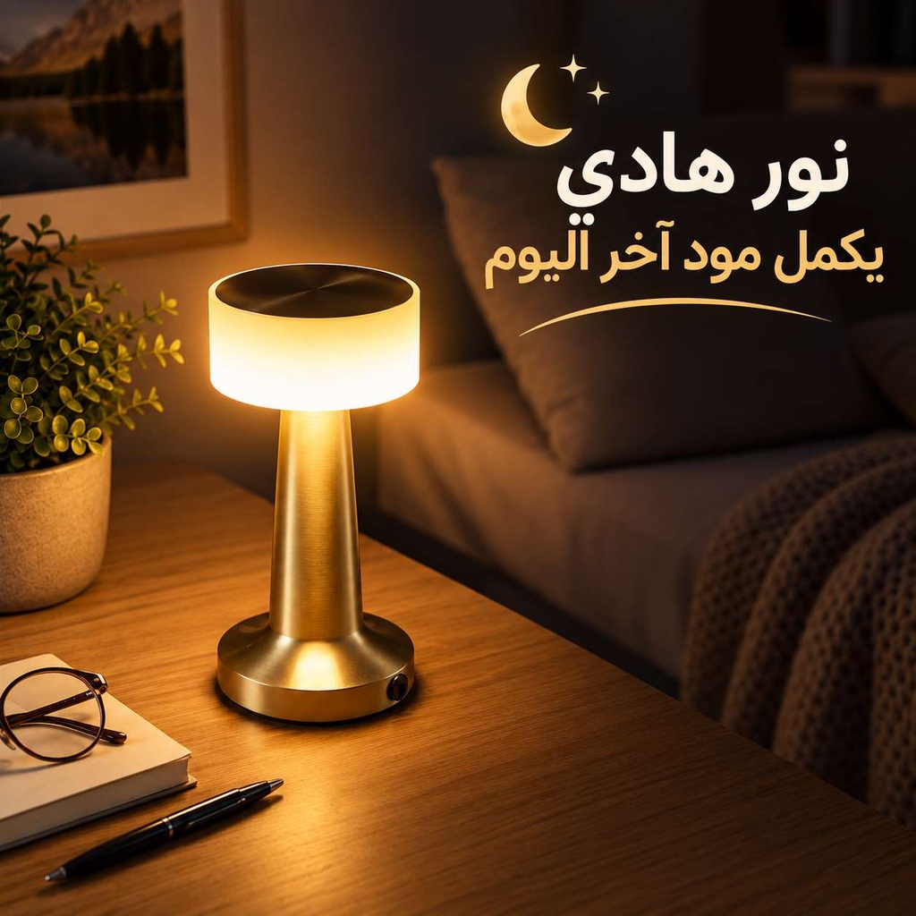 اباجورة تاتش ب 3 الوان مختلفة للمكتب وغرف النوم قابلة لإعادة الشحن بيو اس بي